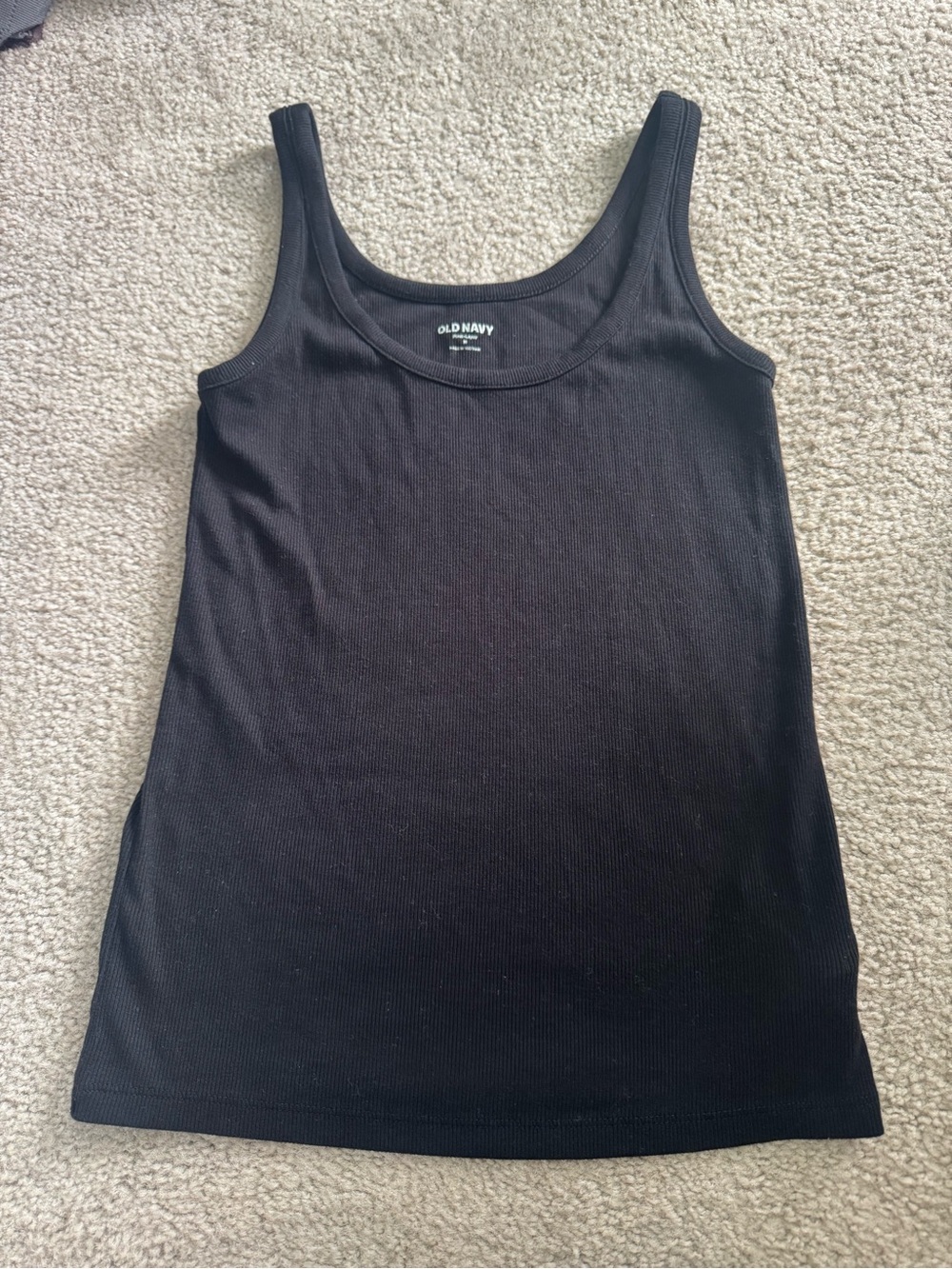 Old Navy Black Ribbed Scoop Neck Tank